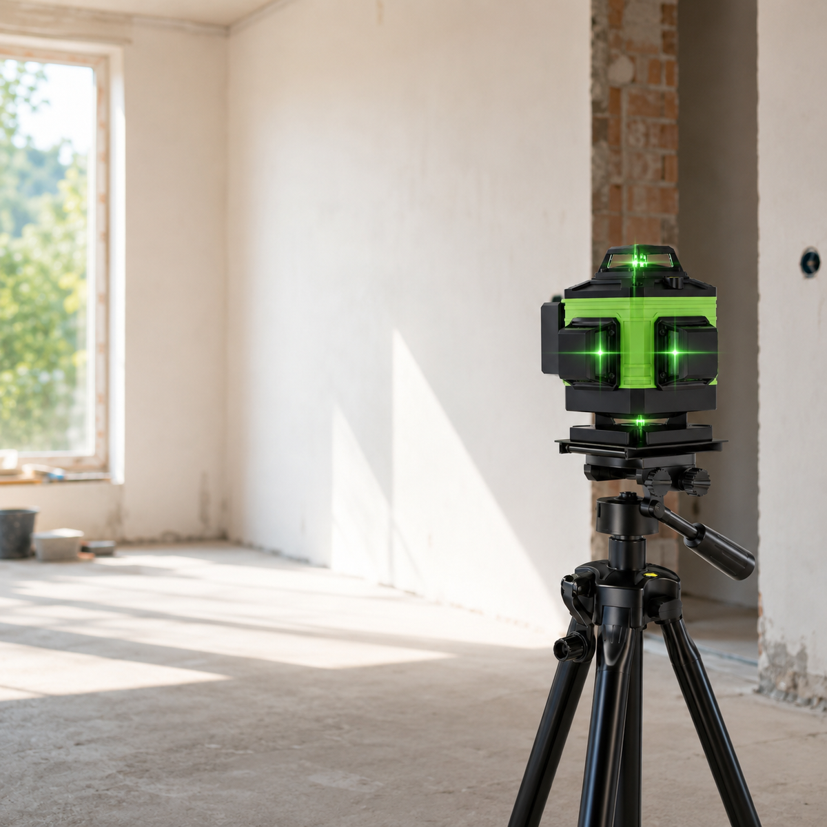 Niveau Laser 4D 16 Lignes Vert - Auto-Nivelant 360°, Trépied Inclus