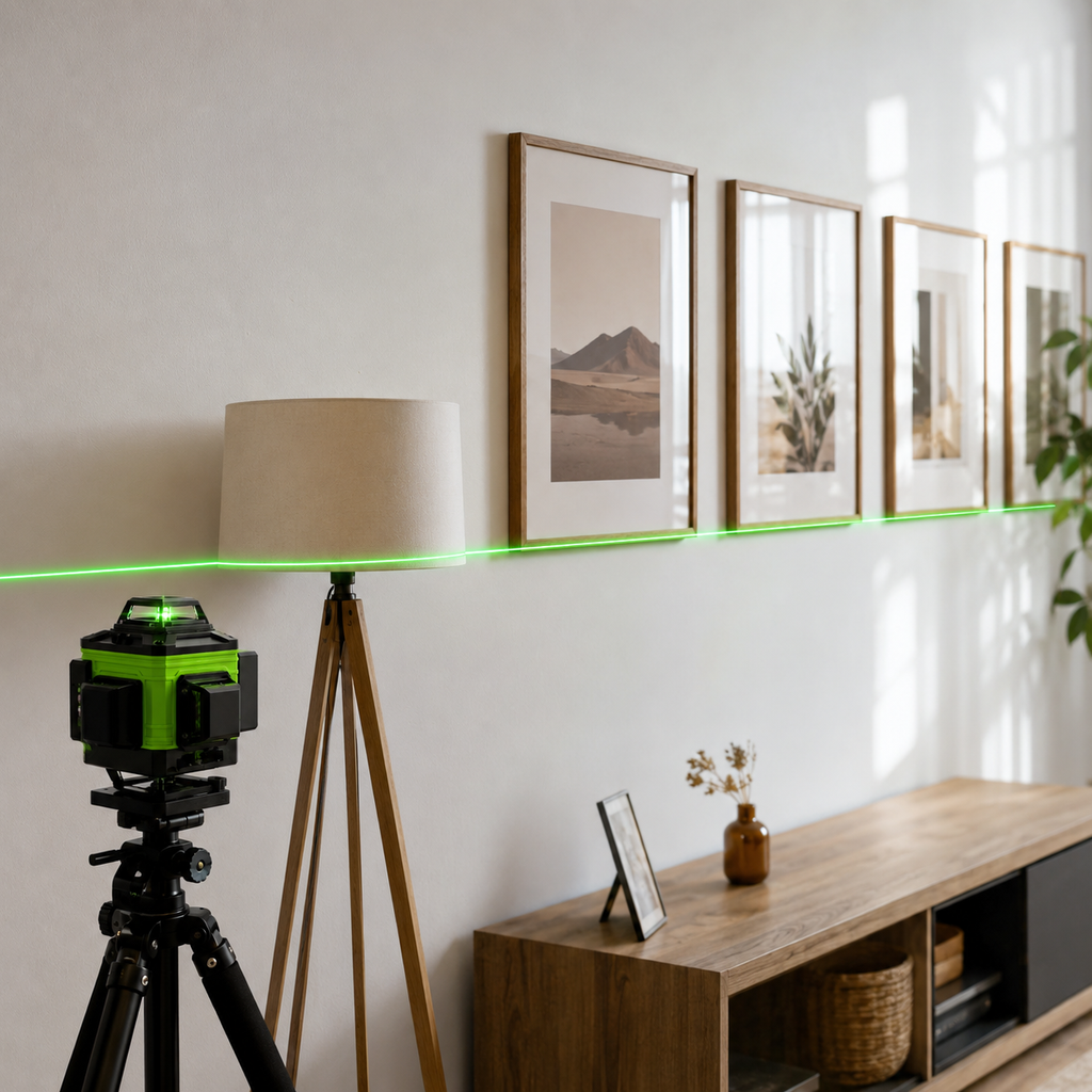 Niveau Laser 4D 16 Lignes Vert - Auto-Nivelant 360°, Trépied Inclus